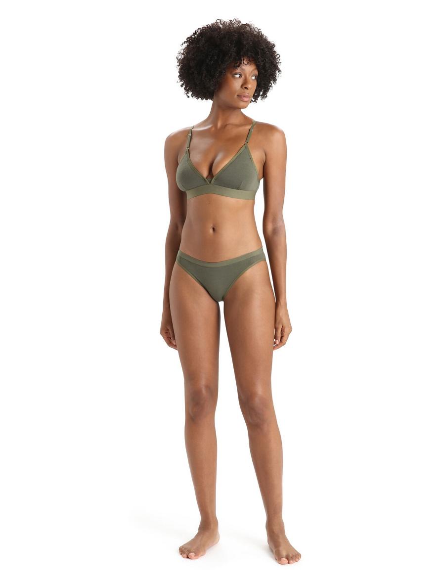 Bielizny Icebreaker Merino Siren Bikini Briefs Damskie Oliwkowe | PL 1227AHKP